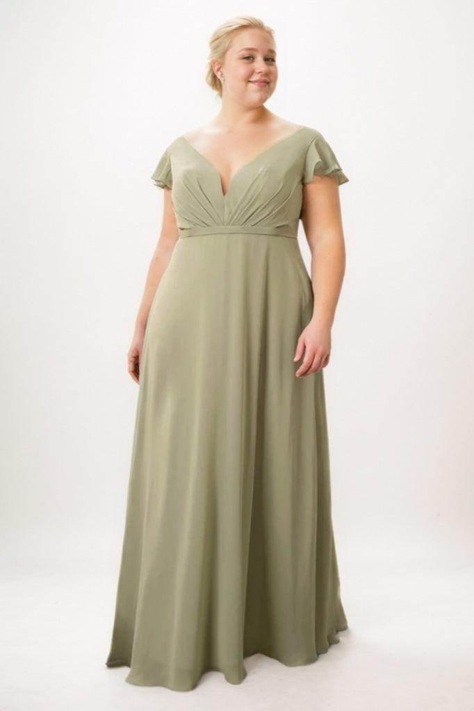 A-Line Maxi Chiffon Bridesmaid Dress CB0729 - COCOMELODY